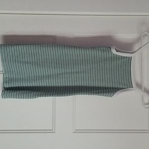 Dress - green, black and white striped
